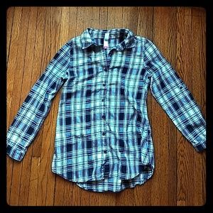 NWOT Black and White Plaid Shirt